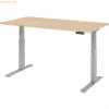 mcbuero.de Sitz-Steh-Schreibtisch elektrisch 160x80cm Eiche/Silber