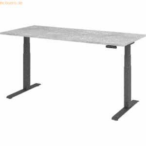 mcbuero.de Sitz-Steh-Schreibtisch elektrisch 180x80cm Beton/Silber