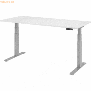 mcbuero.de Sitz-Steh-Schreibtisch elektrisch 180x80cm Weiß/Silber