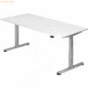 mcbuero.de Sitz-Steh-Schreibtisch elektrisch 180x80 -127cm Weiß/Silber