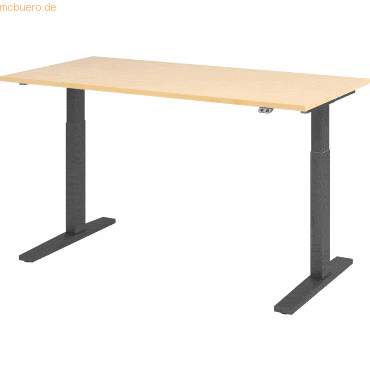 mcbuero.de Sitz-Steh-Schreibtisch elektrisch 160x80cm Ahorn/Graphit