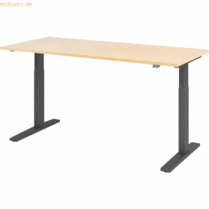 mcbuero.de Sitz-Steh-Schreibtisch elektrisch 180x80cm Ahorn/Graphit