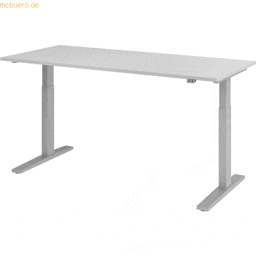 mcbuero.de Sitz-Steh-Schreibtisch elektrisch 180x80cm Grau/Silber