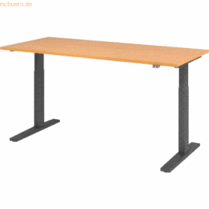 mcbuero.de Sitz-Steh-Schreibtisch elektrisch 180x80cm Buche/Graphit