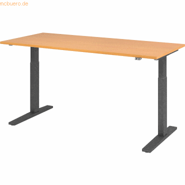 mcbuero.de Sitz-Steh-Schreibtisch elektrisch 180x80cm Buche/Graphit