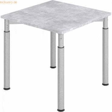 mcbuero.de Schreibtisch 80x80cm Beton/Silber