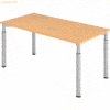 mcbuero.de Schreibtisch 160x80cm Buche/Silber