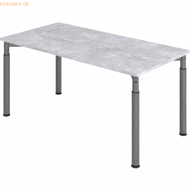 mcbuero.de Schreibtisch 160x80cm Beton/Graphit