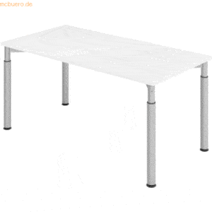 mcbuero.de Schreibtisch 160x80cm Weiß/Silber