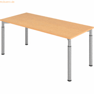 mcbuero.de Schreibtisch 180x80cm Buche/Silber