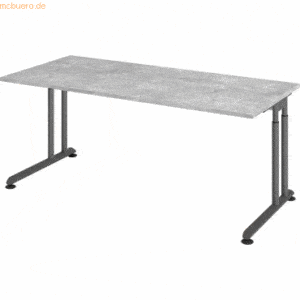 mcbuero.de Schreibtisch C-Fuß 180x80cm Beton/Graphit