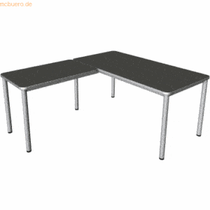 Kerkmann Schreibtisch + Anbautisch Prime 160x80/100x60cm anthrazit