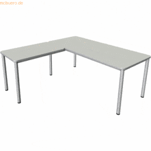 Kerkmann Schreibtisch + Anbautisch Prime 180x80/100x60cm lichtgrau