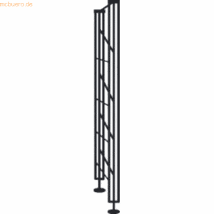 Kerkmann Bibliotheks-Regal libra Abschlussrahmen TxH 25x193cm schwarz/