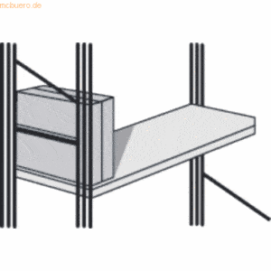Kerkmann Seitensteg für Bibliotheks-Regal libra Tiefe 25cm lichtgrau