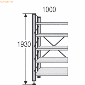 Kerkmann Bibliotheks-Regal libra Regalfeld BxTxH 100x25x193cm Holzböde