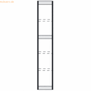 Kerkmann Büroregal Progress 2000 Endseite TxH 30x225cm schwarz/lichtgr