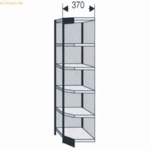 Kerkmann Büroregal Progress 2000 Ecke 77x40x225cm 6 Böden m. Rückwand