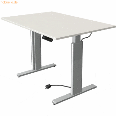 Kerkmann Sitz-/Stehtisch Move 3 BxTxH 120x60x72-120cm silber/weiß