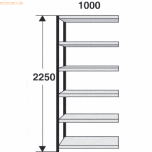 Kerkmann Magazin-Regal Stora 100 Regalfeld BxTxH 100x30x225cm schwarz/