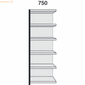 Kerkmann Magazin-Regal Stora 100 Regalfeld mit Rückwand BxTxH 75x30x22