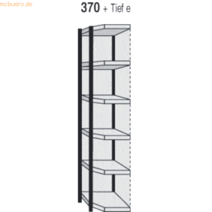 Kerkmann Magazin-Regal Stora 100 Eck-Regalfeld mit Rückwand 97x60x225c