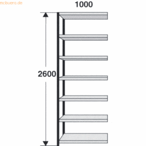 Kerkmann Magazin-Regal Stora 100 Regalfeld BxTxH 100x30x260cm schwarz/