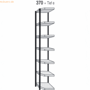 Kerkmann Magazin-Regal Stora 100 Eck-Regalfeld BxTxH 67x30x260cm schwa