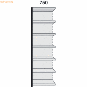 Kerkmann Magazin-Regal Stora 100 Regalfeld mit Rückwand BxTxH 75x30x26