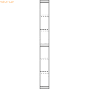 Kerkmann Endseite Stora 100 HxT 260x30cm für 7 Böden Rahmenfarbe silbe