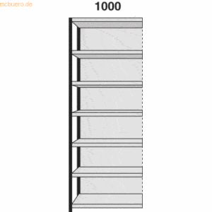 Kerkmann Regalfeld Stora 100 HxBxT 260x100x30cm 7 Böden mit Rückwand s