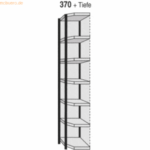 Kerkmann Eckregalfeld Stora 100 HxBxT 260x97x60cm 7 Böden mit Rückwand