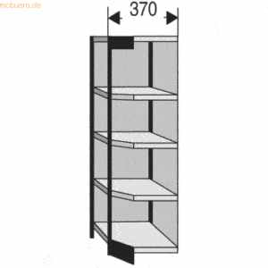 Kerkmann Büro-Regal Progress 2000 Eckfeld HxBxT 1900x870x/505x500mm 5