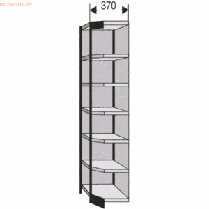 Kerkmann Büro-Regal Progress 2000 Eckfeld HxBxT 2600x870x/505x500mm 7