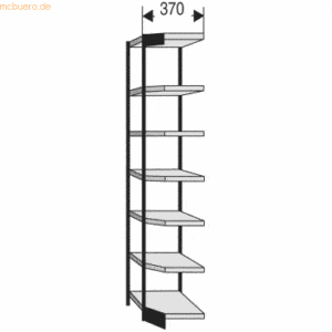 Kerkmann Büro-Regal Progress 2000 Eckfeld HxBxT 2600x670x/505x300mm 7