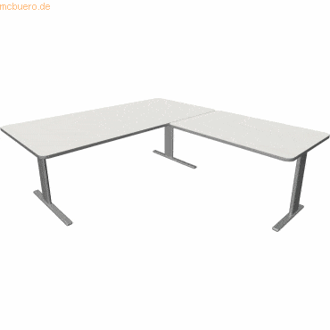 Kerkmann Schreibtisch Unic BxTxH200x100x75cm Anbautisch 120x80cm weiß