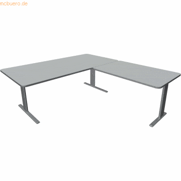 Kerkmann Schreibtisch Unic BxTxH200x100x75cm Anbautisch 120x80cm licht