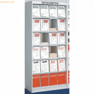 Kerkmann Zeitschriftenschrank Media 24 Fächer BxTxH 97x42x220cm lichtg