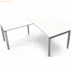Kerkmann Schreibtisch Form5 160 160x80x68-82cm / Anbau 100x60cm weiß