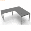 Kerkmann Schreibtisch Form5 160 160x80x68-82cm / Anbau 100x60cm grafit