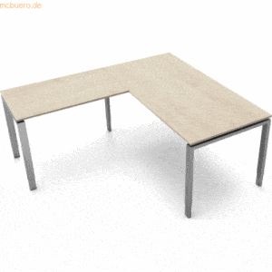 Kerkmann Schreibtisch Form5 160 160x80x68-82cm / Anbau 100x60cm ahron