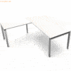 Kerkmann Schreibtisch Form5 180 180x80x68-82cm / Anbau 100x60cm weiß