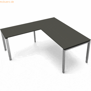 Kerkmann Schreibtisch Form5 180 180x80x68-82cm / Anbau 100x60cm anthra