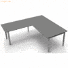 Kerkmann Schreibtisch Form5 200 200x100x68-82cm / Anbau 120x80cm grafi