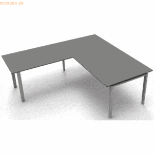 Kerkmann Schreibtisch Form5 200 200x100x68-82cm / Anbau 120x80cm grafi