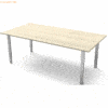 Kerkmann Schreibtisch Form5 XL 4-Bein-Gestell 200x100x68-82cm ahorn