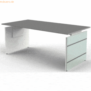 Kerkmann Schreibtisch Lugano Glas BxT 180x80cm grafit