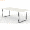 Kerkmann Schreibtisch Aveto Edelstahl XL BxT 200x100cm weiß