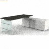Kerkmann Komplettarbeitsplatz Lugano Glas Tisch/Sideboard anthrazit