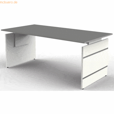 Kerkmann Schreibtisch Form 4 mit Wangengestell 180x80x68-76cm grafit